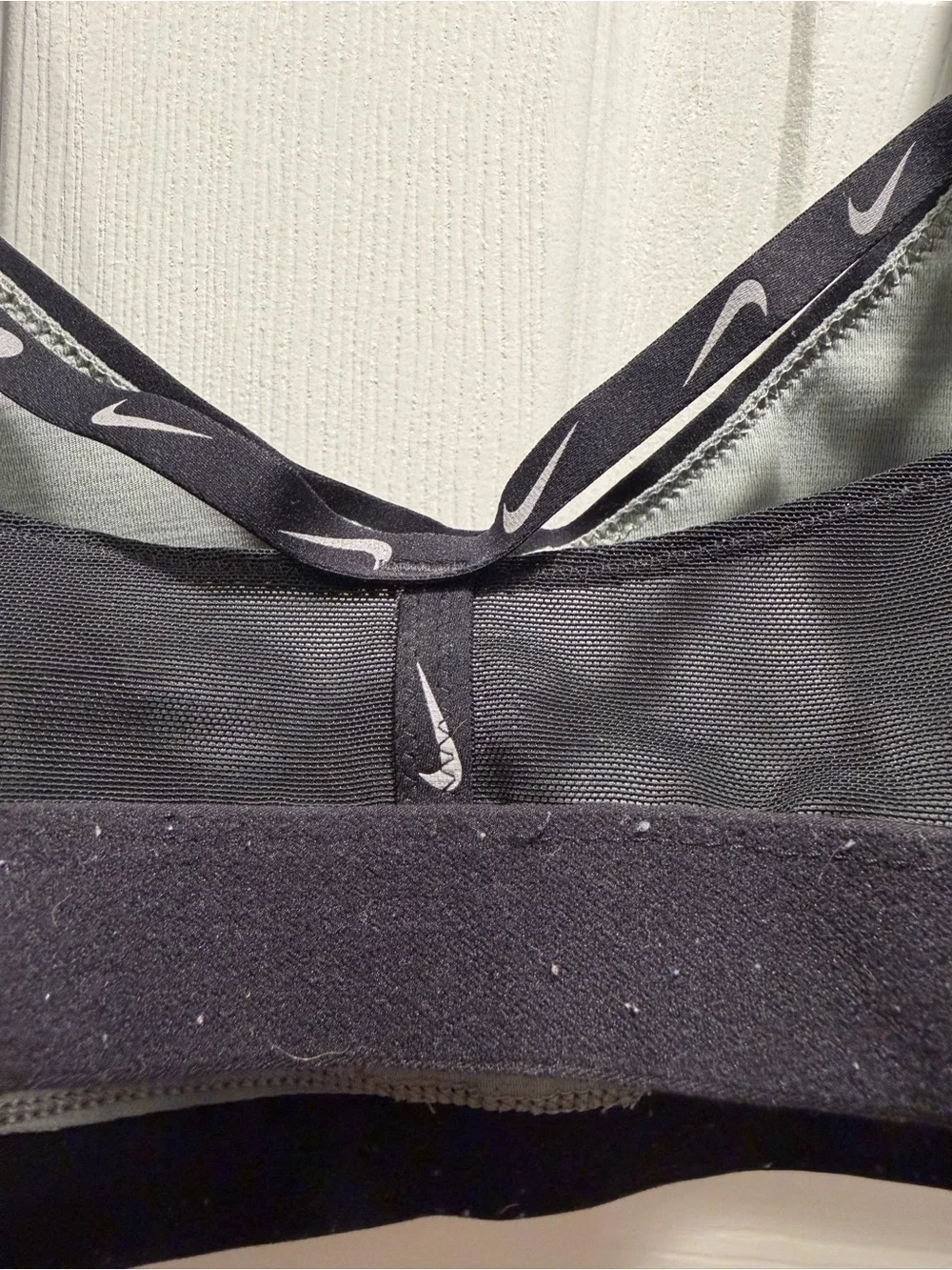 Nike Light Gray & Black Strappy Sports Bra